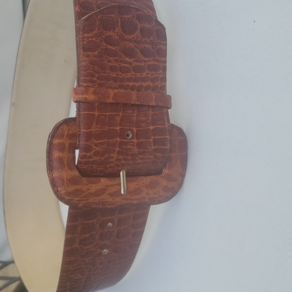 Brown Wide Croc Leather BELT
